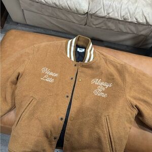 Obey Brown Bomber Jacket with White Accents